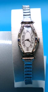 Belais Platinum Trim Swiss Made Ladies 18K White Gold Watch 17J – 10K GF Band - Picture 1 of 15