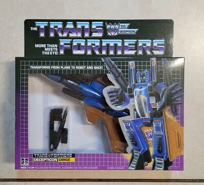 TRANSFORMERS G1 DIRGE US SELLER MISB RARE! DECEPTICON JET TOY ROBOT SEEKER - Image 1 of 3