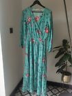 Zadig & Voltaire Floral Skull Print Wrap Over Dress SMALL 100% Silk Long Sleeve