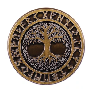 Yggdrasil Árbol de la Vida Runa Símbolo Nórdico Vikingo Dios Odín 1,4" Insignia Pin Esmalte - Imagen 1 de 3