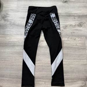 Leggings deportivos negros Justice Active para niñas ropa deportiva talla 8 - Imagen 1 de 4