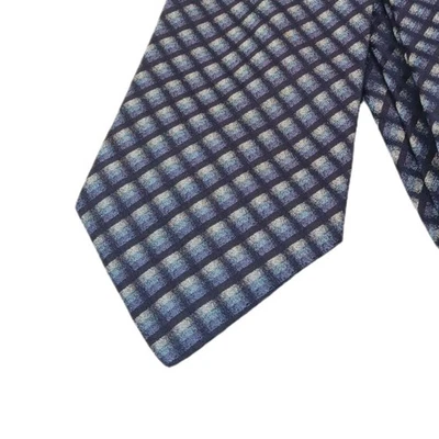 Corbata de seda Today’s Man para hombre 60” azul marino tejida geométrica oficina preppy ancha nueva Foto 1 de 3