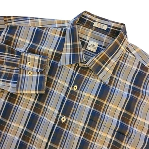 Peter Millar Langarm Button Down Hemd Herren XL braun & blau kariert - Bild 1 von 14