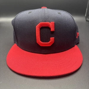 New Era 59Fifty Cleveland Indians Baseball Hat Official On Field Cap Size 7 3/8 - Picture 1 of 5
