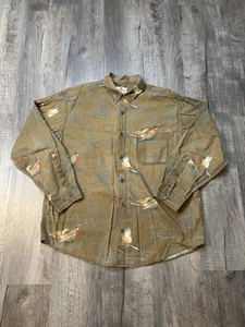 VTG Woolrich Pheasant Print Button Up Shirt LG Western Hunting B108 - Picture 1 of 10