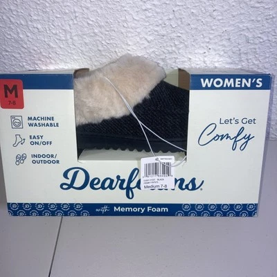 Dearfoams Ladies' Size Medium (7/8)Memory Foam Slippers, Black A6 - Image 1 of 4
