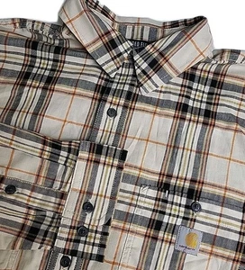 Carhartt Rugged Flex Uomo L Relaxed Fit Autunno Flanella Plaid 2 Tasche Halloween - Foto 1 di 6