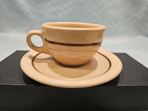 Vintage Tepco Diner Style Cup & Saucer Set Brown Stripe - Picture 1 of 9