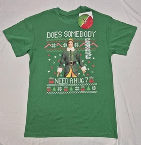 Buddy The Elf "Does Somebody Need A Hug" Green Christmas T-shirt Men's Medium - Picture 1 of 11