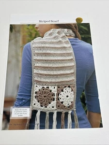 Striped Scarf Crochet Pattern Page From Book - Picture 1 of 3