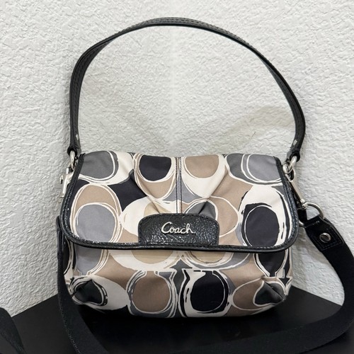 COACH Mini Ashley Signature sciarpa raso stampa multicolore mini tracolla tracolla
