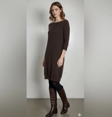 Vestido Suéter Juicy Couture Marrón Cachemir Manga 3/4 Talla Mediana Foto 1 de 4