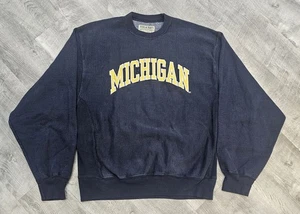 Sudadera De Colección Michigan Wolverines Para Hombres XL Azul Steve & Barrys Y2K Cuello Redondo - Imagen 1 de 7