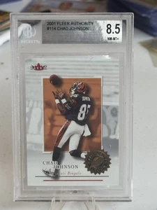 2001 Fleer Authority #114 Chad Johnson Rookie /1350 Bengals BGS 8.5 NM-MINT+ - Picture 1 of 2