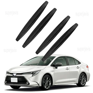 4Pcs Carbon Fiber Grain Anti-Collision Strip Bumper Protector For Toyota Corolla - Picture 1 of 13