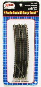 Scala N Atlas 2526 Codice 80 19" Raggio Curva Snap-Track confezione (6) - Foto 1 di 2