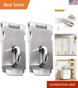 3 Inch Heavy-Duty Hasp Lock with Fixing Screws - Rust-Resistant Stainless Steel - Picture 1 of 8