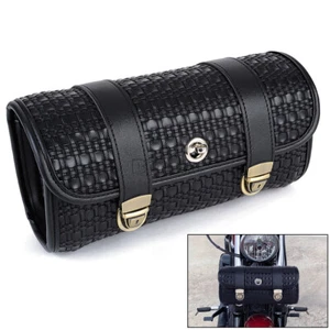 Motorcycle Side Saddle Bags Leather Tool Tail Bag Luggage Pouch Universal - Imagen 1 de 8
