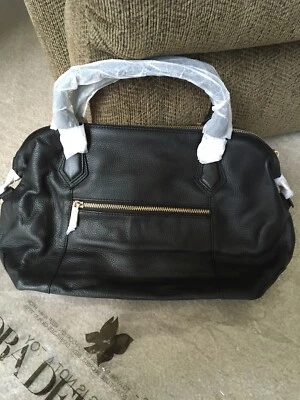 Bolso Cartera ORA DELPHINE "Lola" Cuero Guijarro Negro - NUEVO EN CAJA Foto 1 de 4