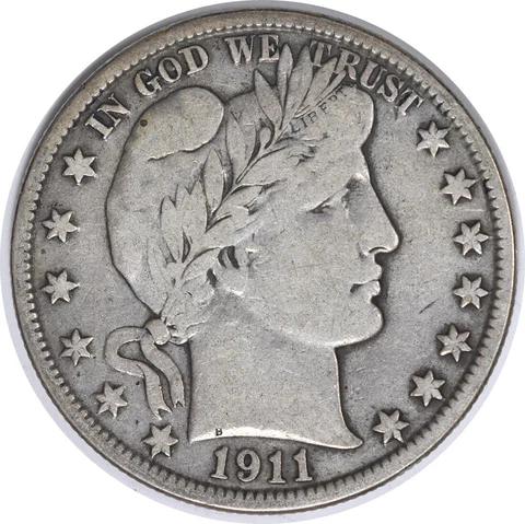 1911-S Barber Silver Half Dollar VF Uncertified #1135 Cover