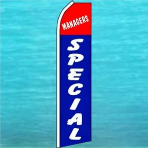 MANAGERS SPECIAL FLUTTER FLAG Tall Sale Advertising Banner Sign Feather Swooper - Picture 1 of 5