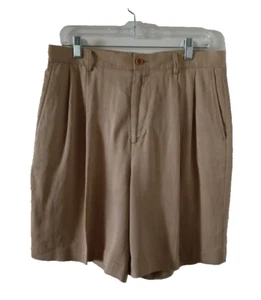 Nautica Rigger Classic Fit Men's Shorts 33W Khaki Color Silk & Linen - Picture 1 of 8