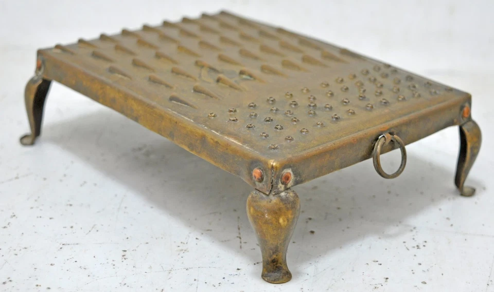 Antique Brass Kitchenware Grater Tool Original Old Hand Crafted Engraved - Image 1 of 4