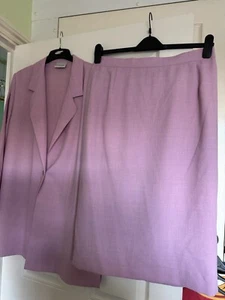 Ladies Jacques Vert Dusky Pink 3 Piece Jacket, Skirt & Ivory Blouse Size 16 - Picture 1 of 9