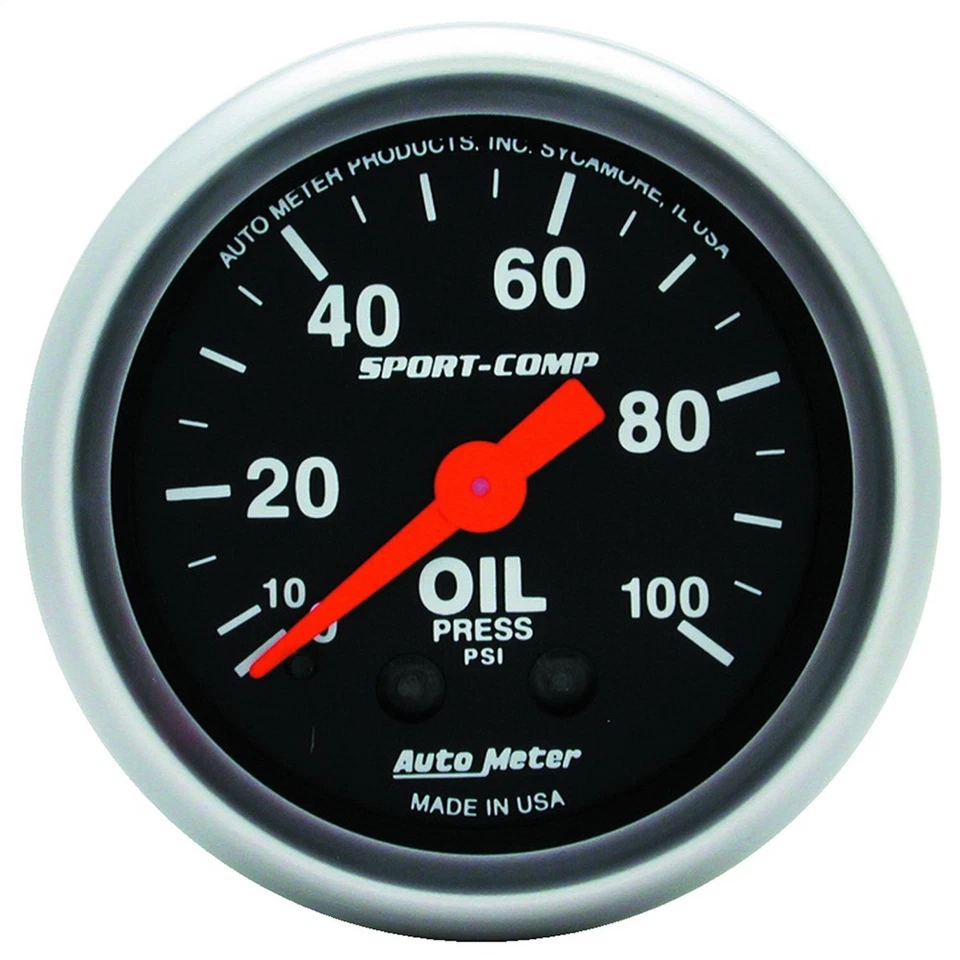 Auto Meter 3321 Sport-Comp Mechanical Oil Pressure Gauge 0-100 psi, 2 1/16" - Image 1 of 1