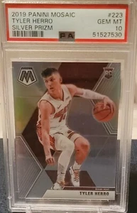 2019-20 Panini Mosaic SILVER Prizm #223 Tyler Herro Rookie PSA 10 GEM MINT RC - Picture 1 of 2