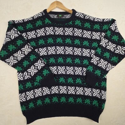 Suéter Vintage Isla Esmeralda Verde Suerte Trébol Pattis Para Hombre Hecho en Irlanda  Foto 1 de 4