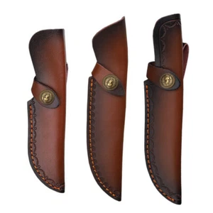 Leather Hand Crafted Belt Loop Knife Sheath Holster Fixed Blade Knife Sheath - Picture 1 of 15