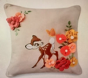 Disney Parks Bambi Embroidered Throw Decorative Pillow Brand New - Picture 1 of 3