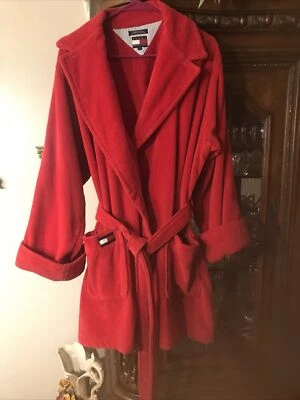 Bata de baño Tommy Hilfiger de colección chaqueta para fumar 100 por ciento rizo rara L-XL Foto 1 de 4