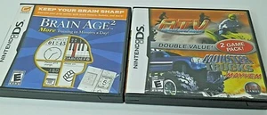 Nintendo DS 2 Game Bundle, Brain Age 2, ATV Thunder Ridge W/ Monster Truck Mayhe - Picture 1 of 8