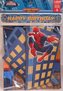 Party Banner SPIDER-MAN Fold-Out Buildings Birthday Decoration Supplies Hallmark