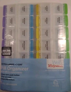 Extra Large 7-Day Pill Organizer w 28 Compartments New Sealed - Picture 1 of 5