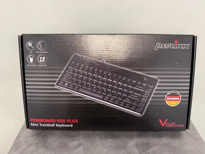 Perixx PERIBOARD-505H Wired Mini Keyboard with Built-in Trackball (NEW) - Image 1 of 3