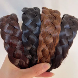 Womens Braided Synthetic Hair Plaited Fishtail Elastic Head Alice band Hairband# - Picture 1 of 20