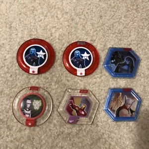 Disney Infinity 2.0 Lot of 6 Marvel Power Disc Thor Ironman Yondu Tiger Ronan - Picture 1 of 12