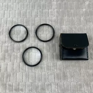 Vintage VIVITAR Coated Close Up Lens Set 49mm No. 1, No. 2 & No. 3 w/ Case - Picture 1 of 9