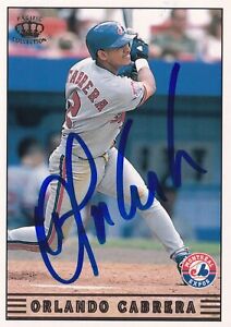 Orlando Cabrera Signed 1999 Pacific Crown Collection Expos Baseball Card #168