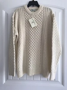 NWT THE IRISH ARAN 100% NEW MERINO WOOL MEN'S SWEATER SIZE XL MADE IN IRELAND - Picture 1 of 9