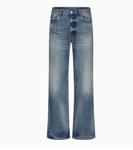 Straight-leg loose old high-ounce blue jeans - Picture 1 of 1