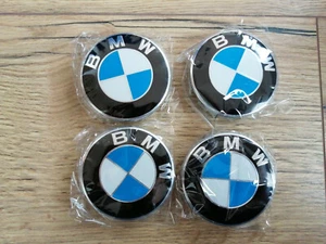 4x Cache Moyeu Jante Centre De Roue enjoliveur BMW 68mm bleue et blanc Neuf - Picture 1 of 3