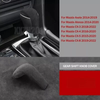 Cubierta de perilla de cambio de marchas de cuero gamuza para Mazda 3 Axela Atenza 2014-2019 Foto 1 de 4