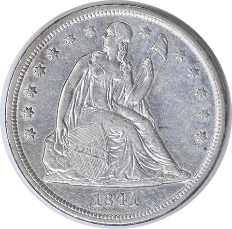 1841 Liberty Seated Silver Dollar AU Uncertified #930 Cover