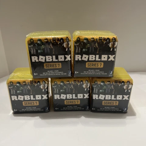 Lot of 5 Jazwares ROBLOX SERIES 7 Blind Boxes YELLOW with virtual codes Sealed Cover