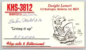 Postal QSL KHS-3812 Walkerton Indiana Ham Radio Clase Alta Hillbilly Pesca - Imagen 1 de 2