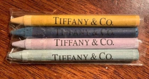 Authentic Tiffany & Co. Crayon Set, 4 Colors, Blues, Yellow & Purple Crayons - Picture 1 of 3